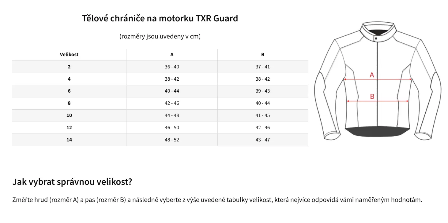 TXR Chránič těla Guard bílo-černo-červený XXL